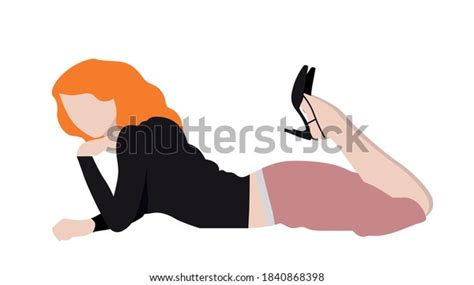 Isolated Sexy Red Hair Woman Lying Stock Vector Royalty Free Shutterstock