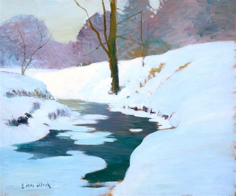 Winter Stream Painting George Ames Aldrich Oil Paintings