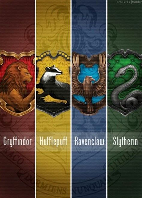 Gryffindor Hufflepuff Ravenclaw Slytherin Love Hp Harrypotter Casas Do Harry Potter Arte