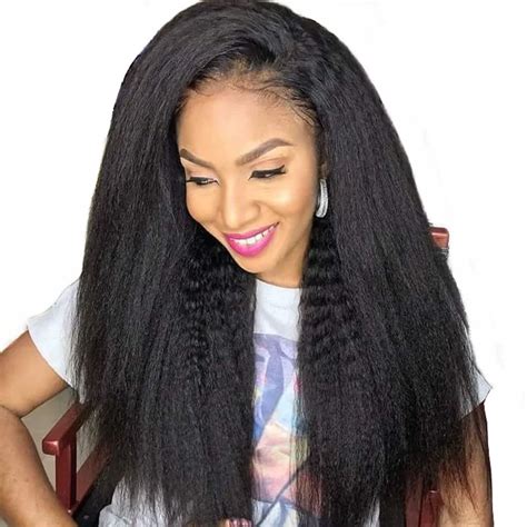 Buy Kinky Straight Wigs 250 Lace Front Human Hair