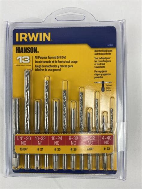 Irwin Hanson 13 Pc All Purpose Tap And Drill Bit Sets Model 80187 Ebay