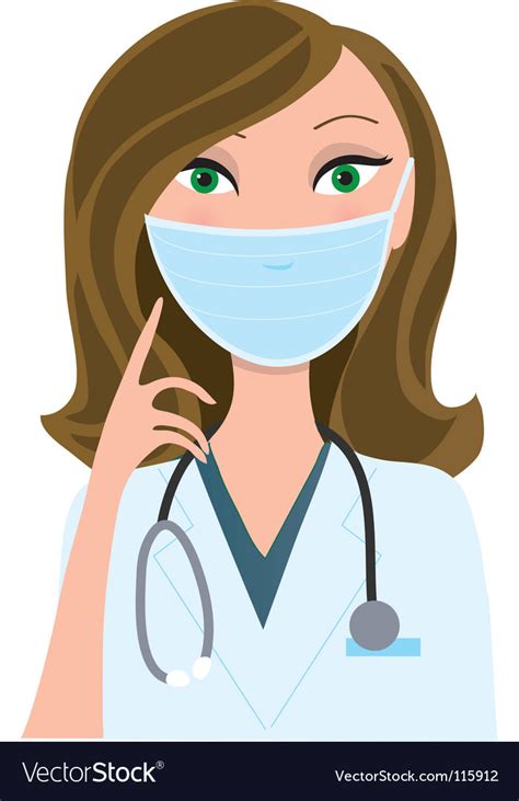 Download Woman medical mask Royalty Free Vector Image - VectorStock