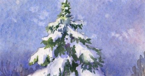 How To Paint A Snow Covered Evergreen Tree Technique 1 Winter