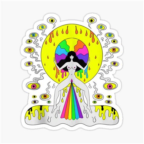 Psychedeic Bstract Nude Rt Lsd Hippie Trippy Gift Idea53 Sticker For