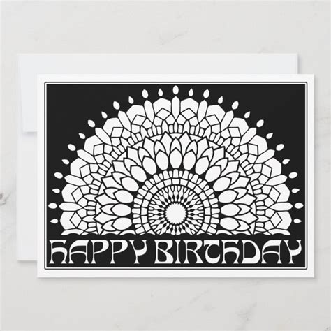 Ornamentals Happy Birthday Mandala Colour Your Own Card Uk