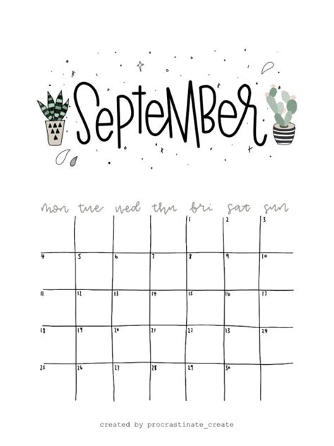 Aesthetic Monthly Calendar Printable Autumn Moons Studio Image Result