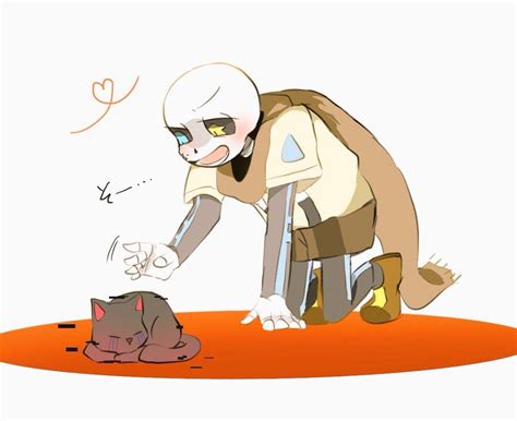 #ink_sans_cute | 387.6k people have watched this. Ink!Sans & a Little Kitty! :D | Undertale, Undertale cute ...