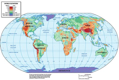 Elevation Map Of The World Map Of The World Images And Photos Finder