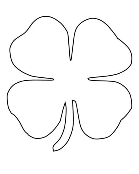 Four Leaf Clover Template Coloring Home