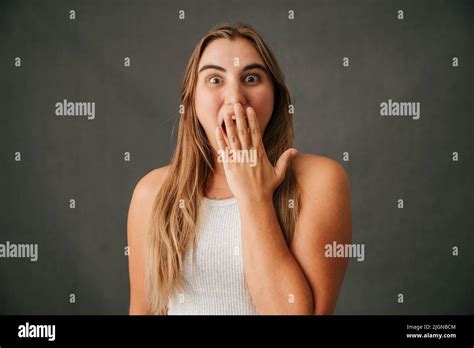 Shocked Woman Hand Over Mouth Hi Res Stock Photography And Images Alamy