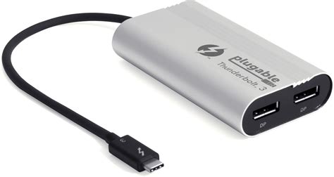 Plugable Thunderbolt 3 Dual Monitor Adapter Usb C To Displayport For