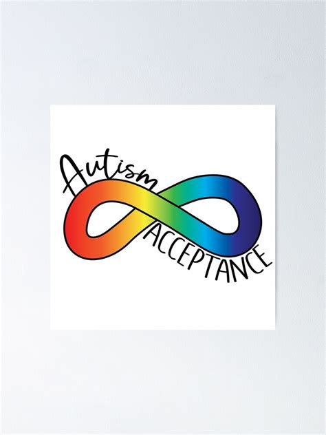 Autism Acceptance Rainbow Infinity Symbol Poster By Indie Designs