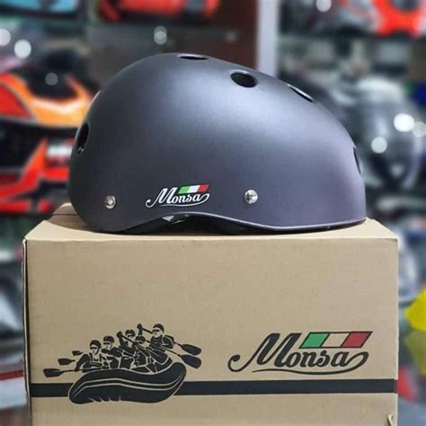 Jual Helm Sepeda Dewasa Merk Monsa Original 100 Abu Tua Doff Di Seller