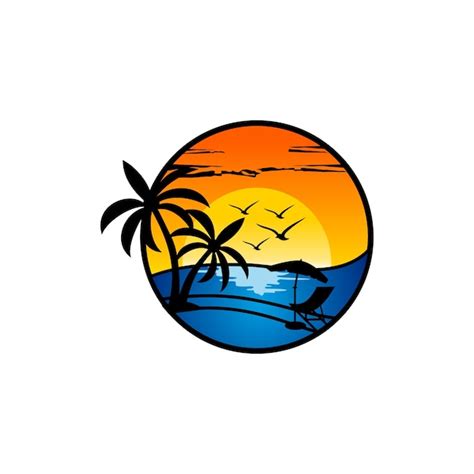 Logotipo De La Playa Vector Premium