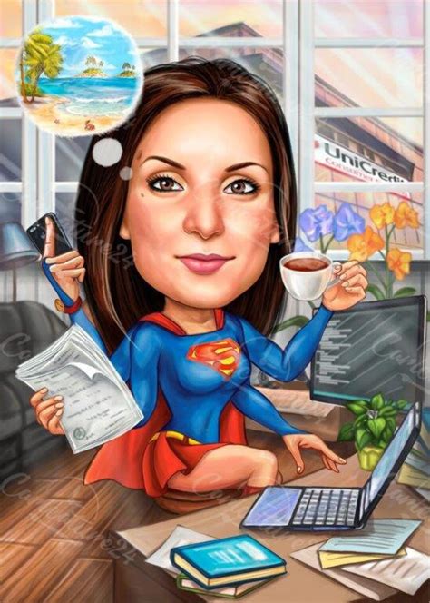 Superwoman Caricatures And Portraits From A Photo Custom Etsy