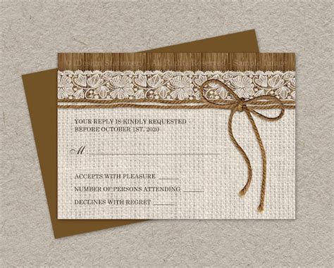 rustic wedding rsvp card diy printable by idesignstationery