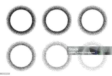 Dot Halftone Round Circle Gradient Half Tone Texture Stock Illustration