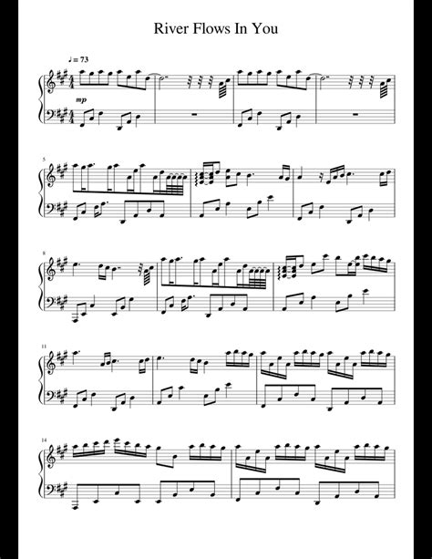 Contains printable sheet music plus an interactive, downloadable digital sheet music file. River Flows In You-Incomplete-Yiruma sheet music for Piano download free in PDF or MIDI