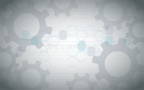 Abstract Gears And Hexagon Background Stock Vector Illustration Of