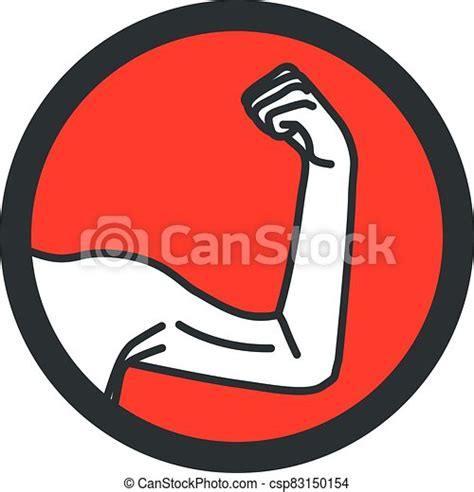Weak Male Arms With Flexed Biceps Muscles Linear Vector Illustration