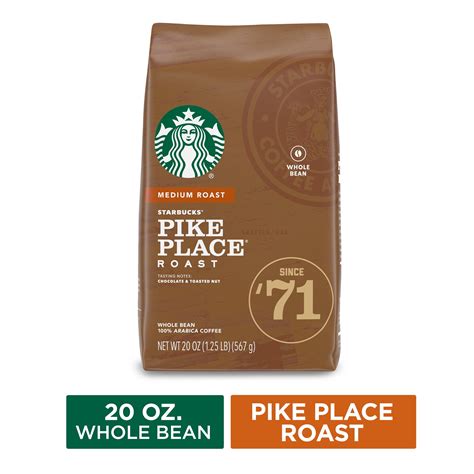 Starbucks Medium Roast Whole Bean Coffee — Pike Place Roast — 100