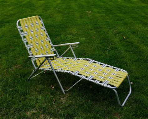 Vintage Chaise Lounge Lawn Chair Adjustable Recliner Patio Furniture