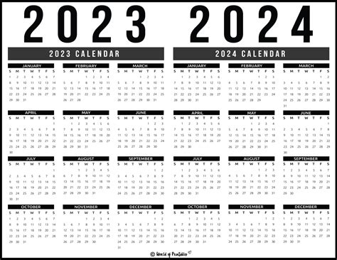 2023 2024 Calendar With Holidays Printable Free Printable