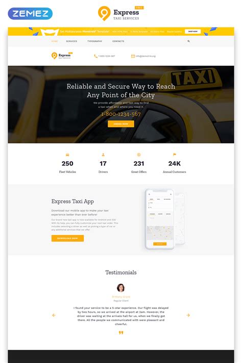 html theme  taxi company