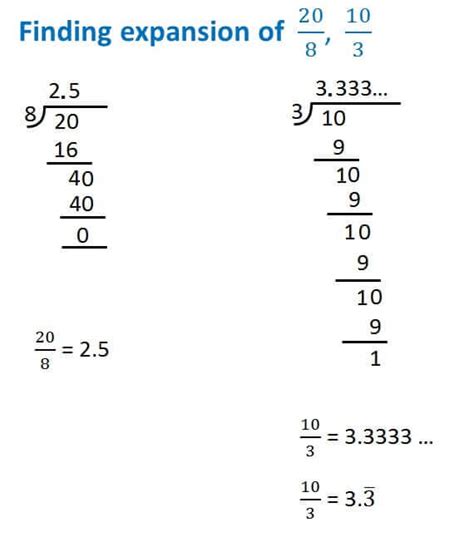 Decimal Expansion Of Real Numbers Finding Decimal Expansion