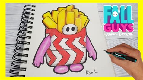 Fall Guys 🍟 French Fries Skin Learn How To Draw Youtube