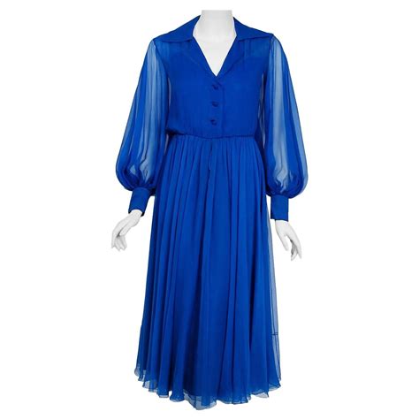 1970s Christian Dior Paneled Silk Gown With Scarf At 1stdibs