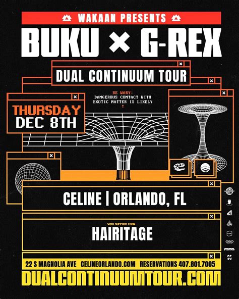Bukus Dual Continuum Tour Ft G Rex Tickets At Celine Orlando In Orlando By Celine Orlando Tixr