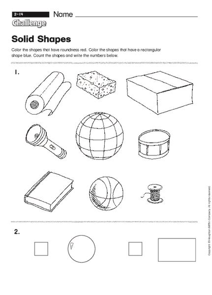 Worksheet On Solid Shapes