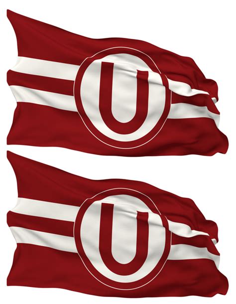 Club Universitario De Deportes Flag Waves Isolated In Plain And Bump