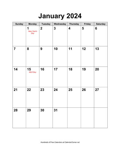 Calendar For 2024 Printable Free Printable 2024 Monthly Calendar With