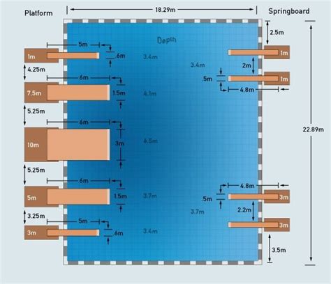 3 meters and 10 meters. Diving Pool Dimensions | iSport.com