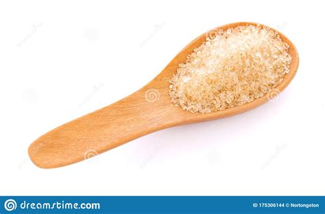 Brown Sugar In Spoon On White Background Stock Photo Image Of Calorie