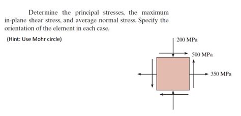 Solved Determine The Principal Stresses The Maximum