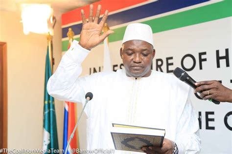 Gambia Adama Barrow Takes Oath Of Office Orders Armed Forces To “remain In The Barracks