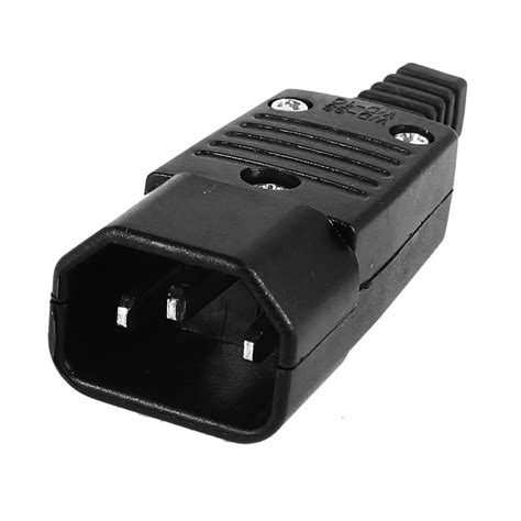Black Iec C Male Plug Ac Power Inlet Socket Connector V A In Electrical Plug From