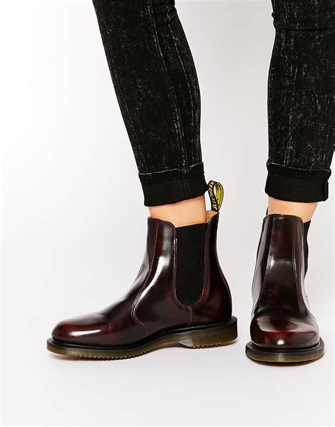 Features and benefits this style is in u.k. Lyst - Dr. Martens Kensington Flora Burgundy Chelsea Boots ...
