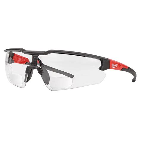 milwaukee tool bifocal safety glasses with 2 50 magnified clear anti scratch lenses the home