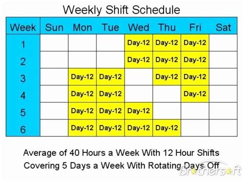 12 Hour Shift Schedule Template Unique Download Free 12 Hour Schedules