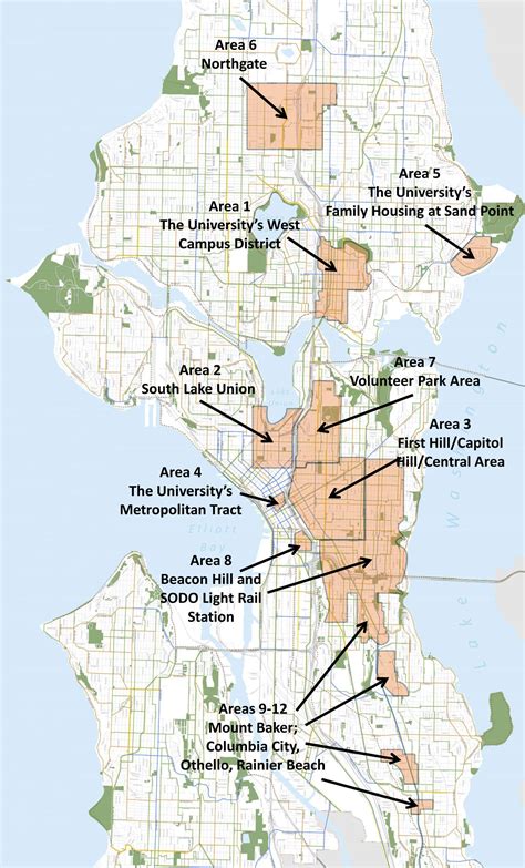This Map Shows The 12 Neighborhoods In The Planned Gigabit Seattle