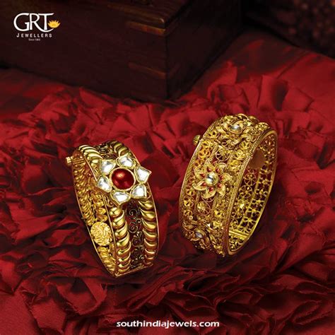 22k Gold Jewellery Bangles From Grt South India Jewels