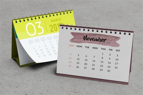 A5 Desk Calendar Mock Up On Behance
