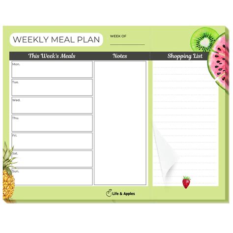 Buy Life Apples Meal Planner With Magnets For Fridge With Tear Off