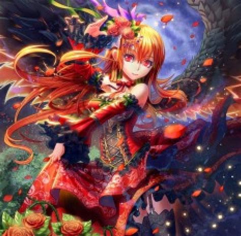 ángel De Soltera Rojo Vestido Bonito Cintas Mujer Anime Belleza Chica Anime Fondo De