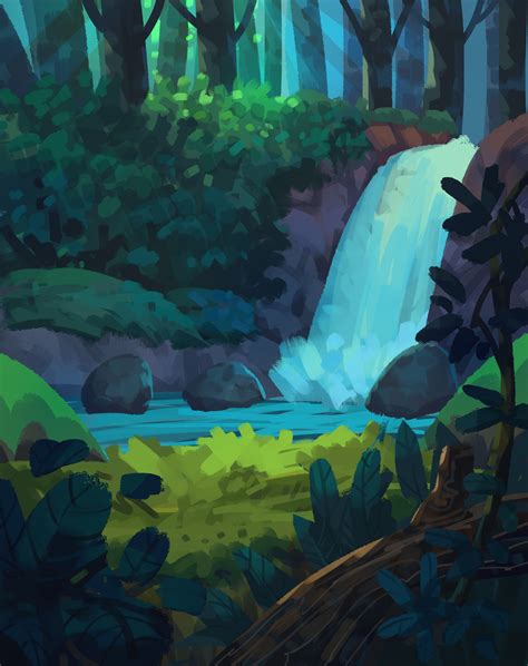 Cartoon Waterfall Drawing Waterfall Wallpaper Hd Pixelstalk