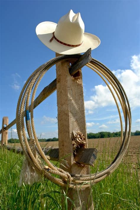American West Rodeo Cowboy Hat Atop Western Boots Stock Image Image